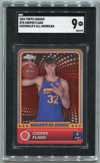 Cooper Flagg 2024 Topps Chrome McDonald's All-American RC #78 SGC Graded 9