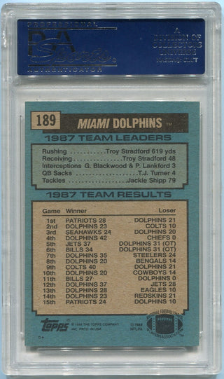 Dan Marino 1988 Topps Team Leader Autographed Card #189 PSA/DNA Certified