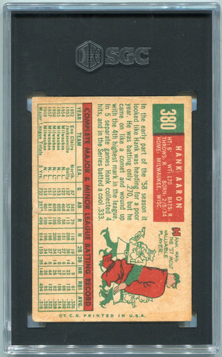 Hank Aaron 1959 Topps Card #380 SGC Graded 1