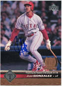 Juan Gonzalez 1997 Upper Deck Autographed Oversized Card #510