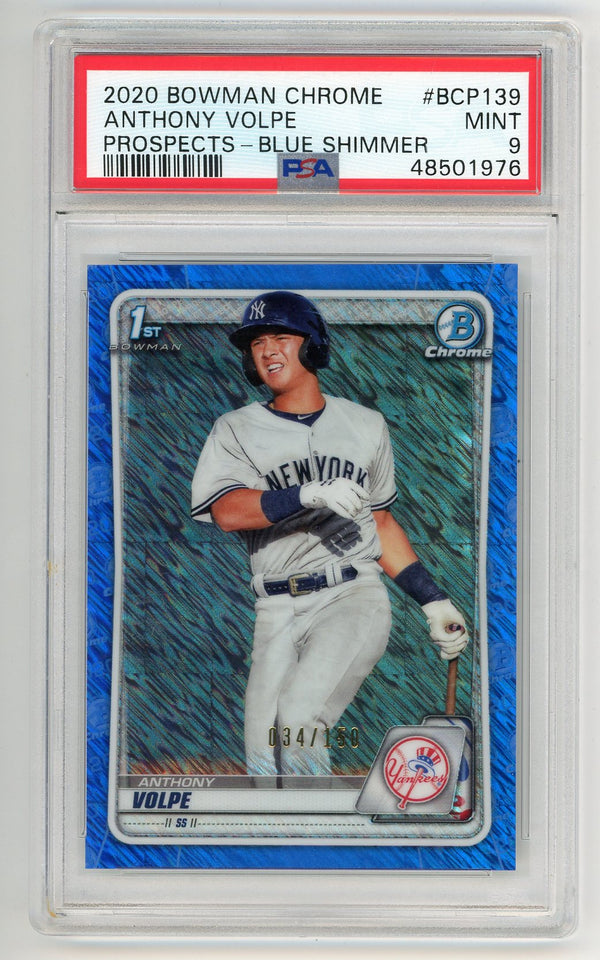 Anthony Volpe 2020 Bowman Chrome Blue #BCP-139 PSA 9