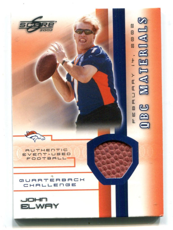 John Elway 2002 Score Authentic Event Used Football Card #29
