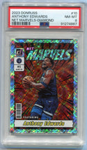 Anthony Edwards 2023 Panini Donruss Net Marvels Diamond Parallel Card PSA Graded 8