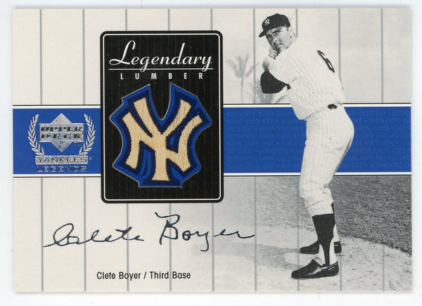 Clete Boyer 2000 Upper Deck Legendary Lumber Bat Relic #CB-LL