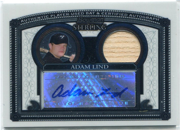 Adam Lind 2005 Bowman Sterling Autographed/Bat Relic RC #BS-AL