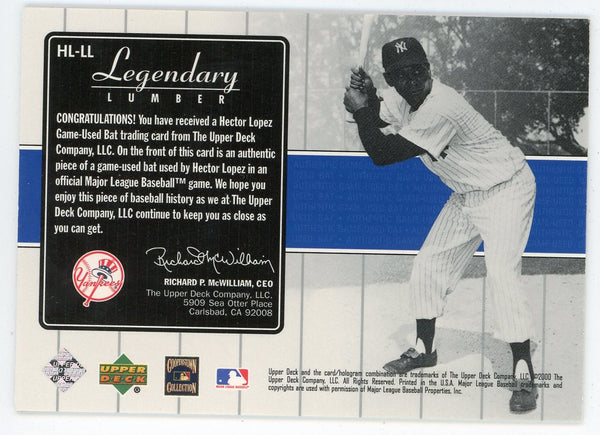 Hector Lopez 2000 Upper Deck Legendary Lumber Bat Relic #HL-LL