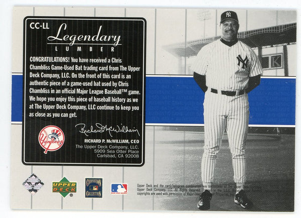 Chris Chambliss 2000 Upper Deck Legendary Lumber Bat Relic #CC-LL