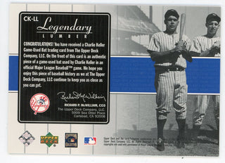 Charlie Keller 2000 Upper Deck Legendary Lumber Bat Relic #CK-LL