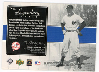 Tony Kubek 2000 Upper Deck Legendary Lumber Bat Relic #TK-LL