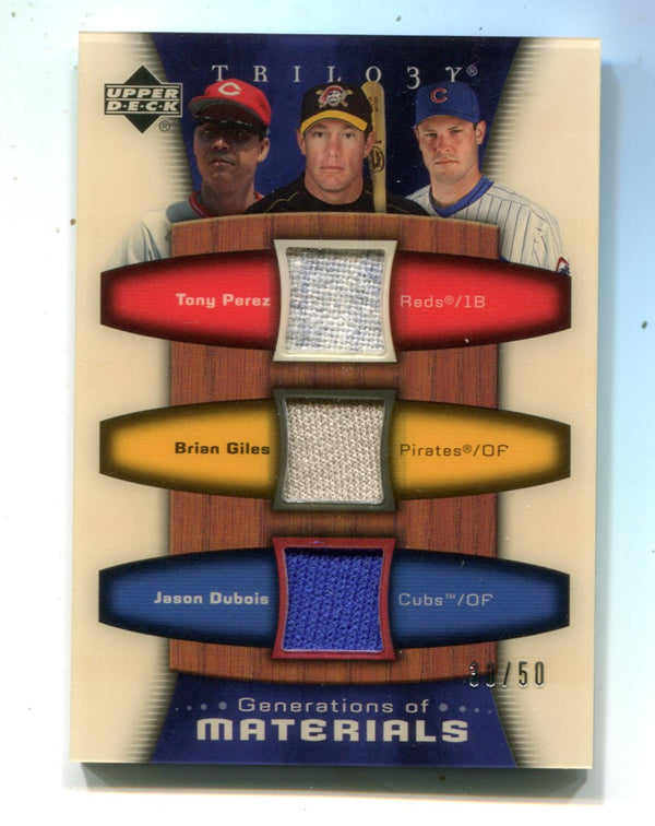 Tony Perez Brian Giles Jason Dubois 2005 Upper Deck Generation Trilo3y /50