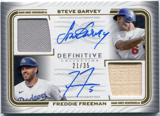 Steve Garvey/Freddie Freeman 2023 Topps Definitive Dual Autographed & Dual Relic Card #DAR-GFR 21/35