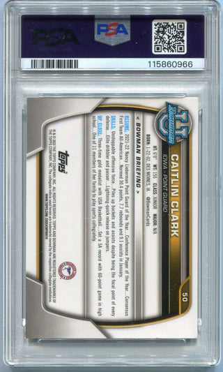 Caitlin Clark 2022 Bowman University Chrome RC #50 PSA Graded 7