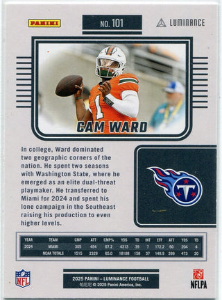 Cameron Ward 2025 Panini Luminance RC #101