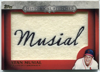 Stan Musial 2012 Topps Historical Stitches Commemorative Patch Card #HS-SM