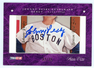 Johnny Pesky Autographed 2008 Tristar Signa Cuts