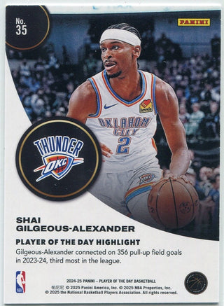 Shai Gilgeous-Alexander 2024 - 2025 Panini Player Of The Day Blue Parallel Card #35 48/50