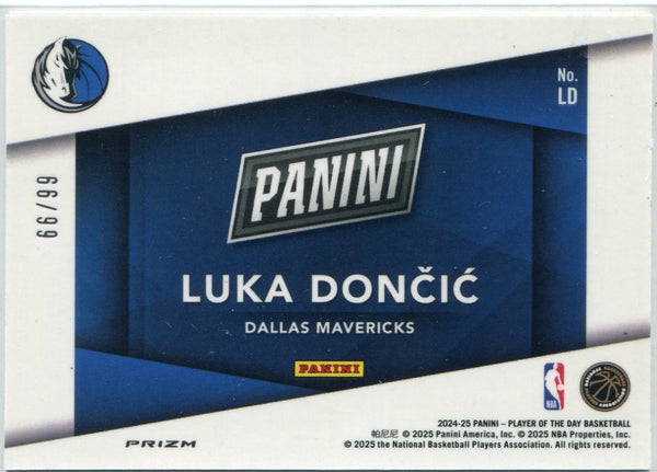 Luka Doncic 2024 - 2025 Panini Player Of The Day Prizm Card #LD 66/99