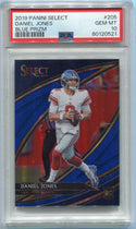 Daniel Jones 2019 Panini Select Field Level Blue Prizm RC #205 8/75 PSA Graded 10