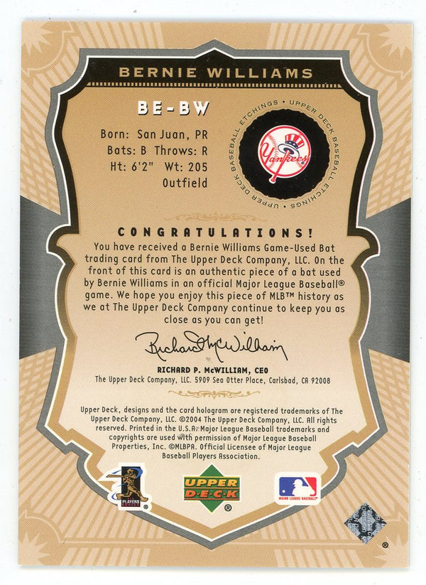 Bernie Williams 2004 Upper Deck Etchings Bat Relic #BE-BW