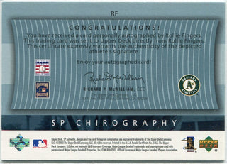Rollie Fingers 2003 Upper Deck SP Authentic Chirography Autographed Card #RF 100/170