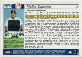 Melky Cabrera 2005 Topps Chrome Autographed Refractor RC #233 75/500