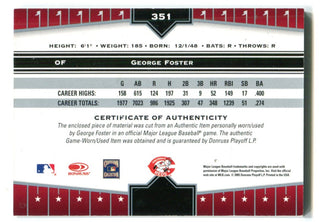 George Foster 2005 Donruss Champions Bat Card #351