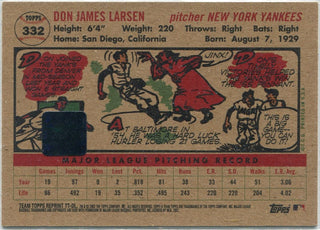 Don Larsen 2002 Topps Team Topps Reprint Autographed Card #332