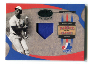 Tony Perez 2005 Donruss Playoff Fabric of the game Patch Card #FG124 /25
