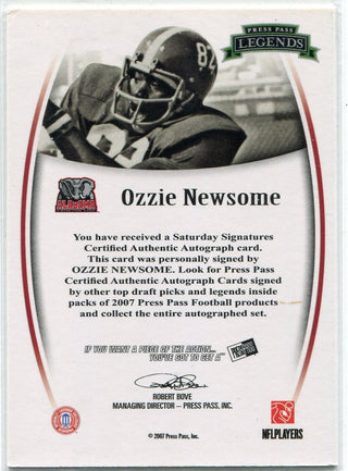 Ozzie Newsome 2007 Pres Pass Autographed Card