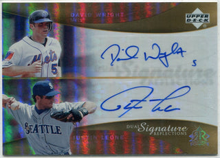 David Wright/Justin Leone 2005 Upper Deck Reflections Dual Autographed Card #DWJL