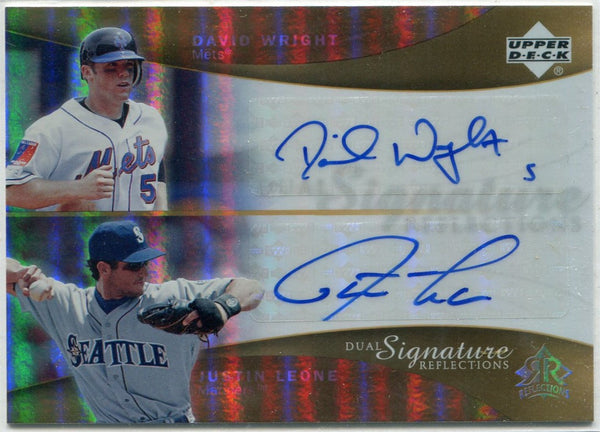 David Wright/Justin Leone 2005 Upper Deck Reflections Dual Autographed Card #DWJL