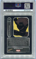 Black Panther 2022 Skybox Metal Marvel Universe Light FX Yellow Parallel Card #111 PSA Graded 9