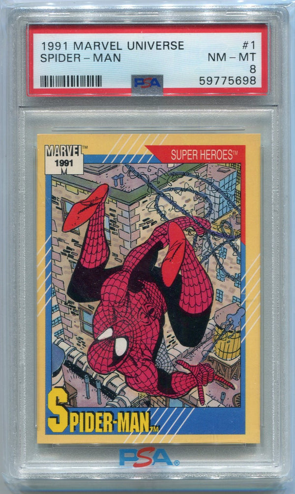 Spider-Man 1991 Marvel Universe Card PSA Graded 8