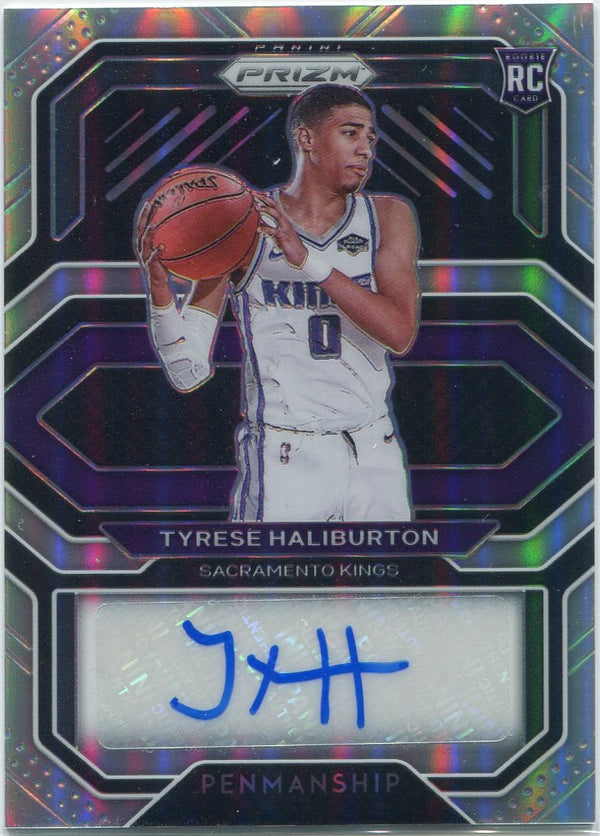 Tyrese Haliburton 2020 - 2021 Panini Prizm Penmanship Autographed Silver Prizm RC
