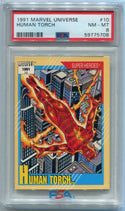 Human Torch 1991 Marvel Universe Card #10 PSA Graded 8