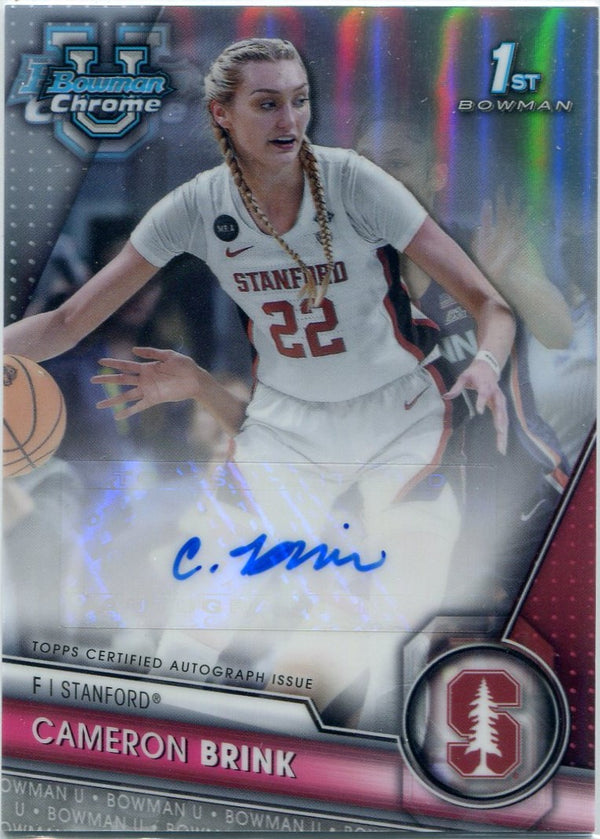 Cameron Brink 2023 - 2024 Bowman University Chrome Autographed Refractor RC 10/250