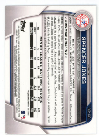 Spencer Jones 2023 Topps 1st Bowman Chrome #BP-139