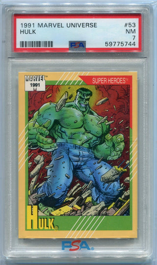 Hulk 1991 Marvel Universe Card #53 PSA Graded 7