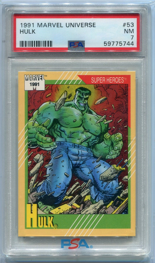 Hulk 1991 Marvel Universe Card #53 PSA Graded 7