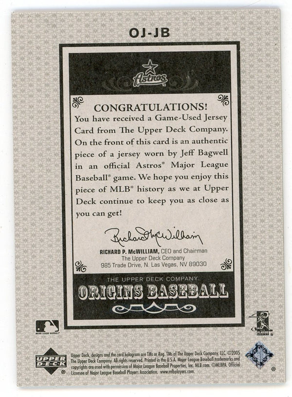Jeff Bagwell 2005 Upper Deck Origins Patch Relic #OJ-JB