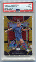 Trinity Rodman 2023 -2024 Panini Select FIFA Gold Wave Prizm Card #173 9/10 PSA Graded 10