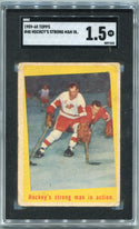 Gordie Howe 1959 - 1960 Topps Hockey's Strong Man In Action Card #48 SGC Graded 1.5