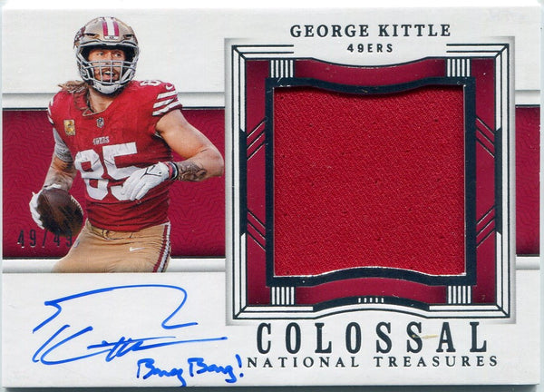 George Kittle 2023 Panini National Treasures Jersey/Autographed W/Inscription Card #COL-GK1 49/49