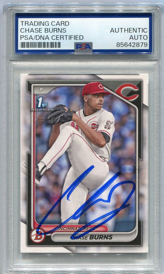 Chase Burns 2024 Bowman Draft Autographed RC PSA/DNA Certified
