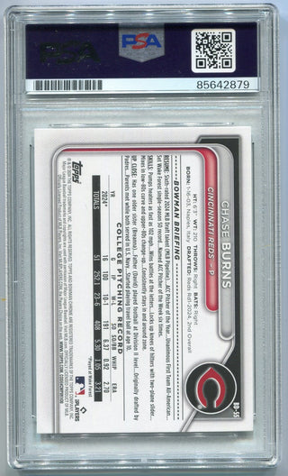 Chase Burns 2024 Bowman Draft Autographed RC PSA/DNA Certified