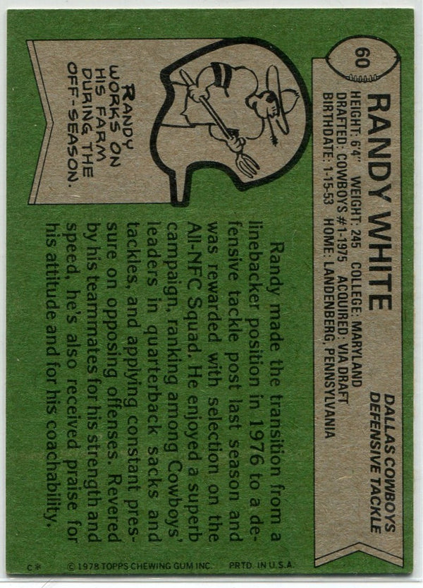 Randy White 1978 Topps All-Pro Card #60