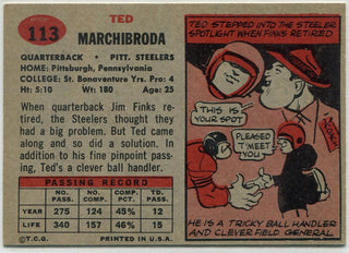 Ted Marchibroda 1957 Topps Card #113