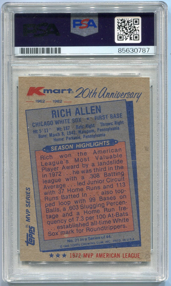Dick Allen 1982 Topps KMart Autographed Card #21 PSA/DNA Certified