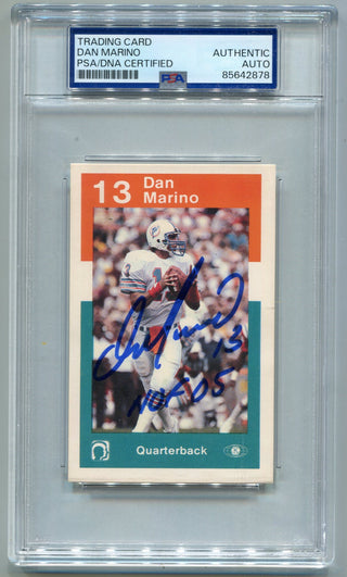 Dan Marino 1984 Police Autographed "HOF 05" Inscribed Rookie Card PSA/DNA Certified