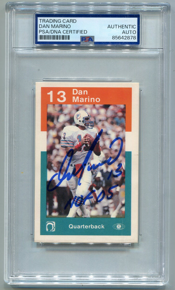 Dan Marino 1984 Police Autographed "HOF 05" Inscribed Rookie Card PSA/DNA Certified